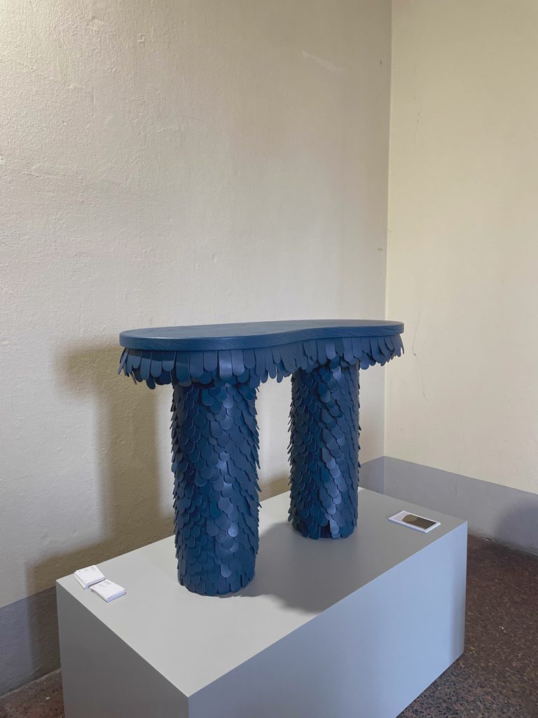 Sculptural Blue Table