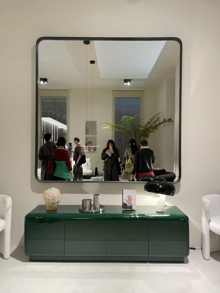 Mirror And Green Cabinet