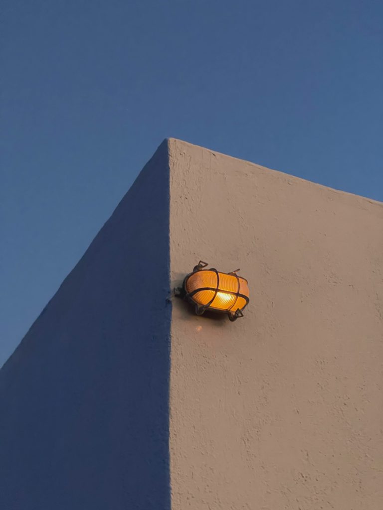 Blue Corner Lantern