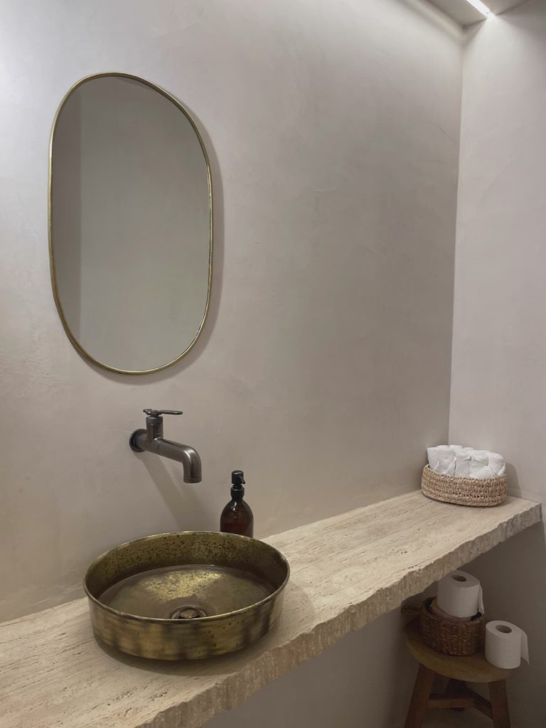 Brass Faucet, Stone Basin