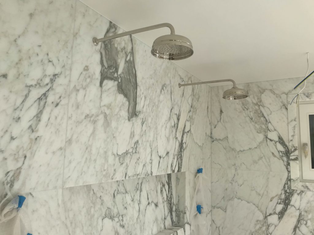Veined Marble Shower