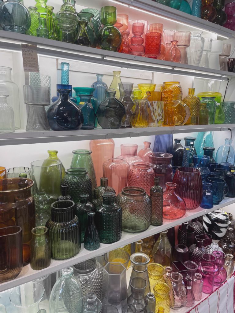 Colorful Glassware Shelf