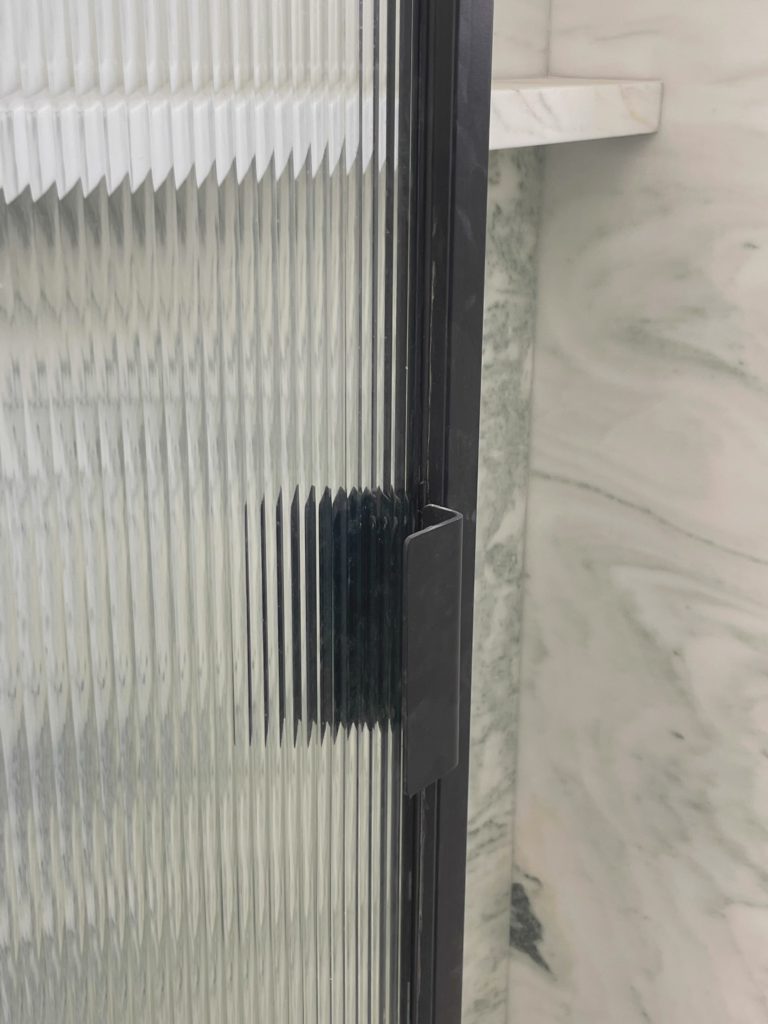 Ribbed Glass Door
